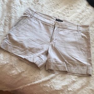 Express Cream Linen/Cotton Midi Shorts - Size 10